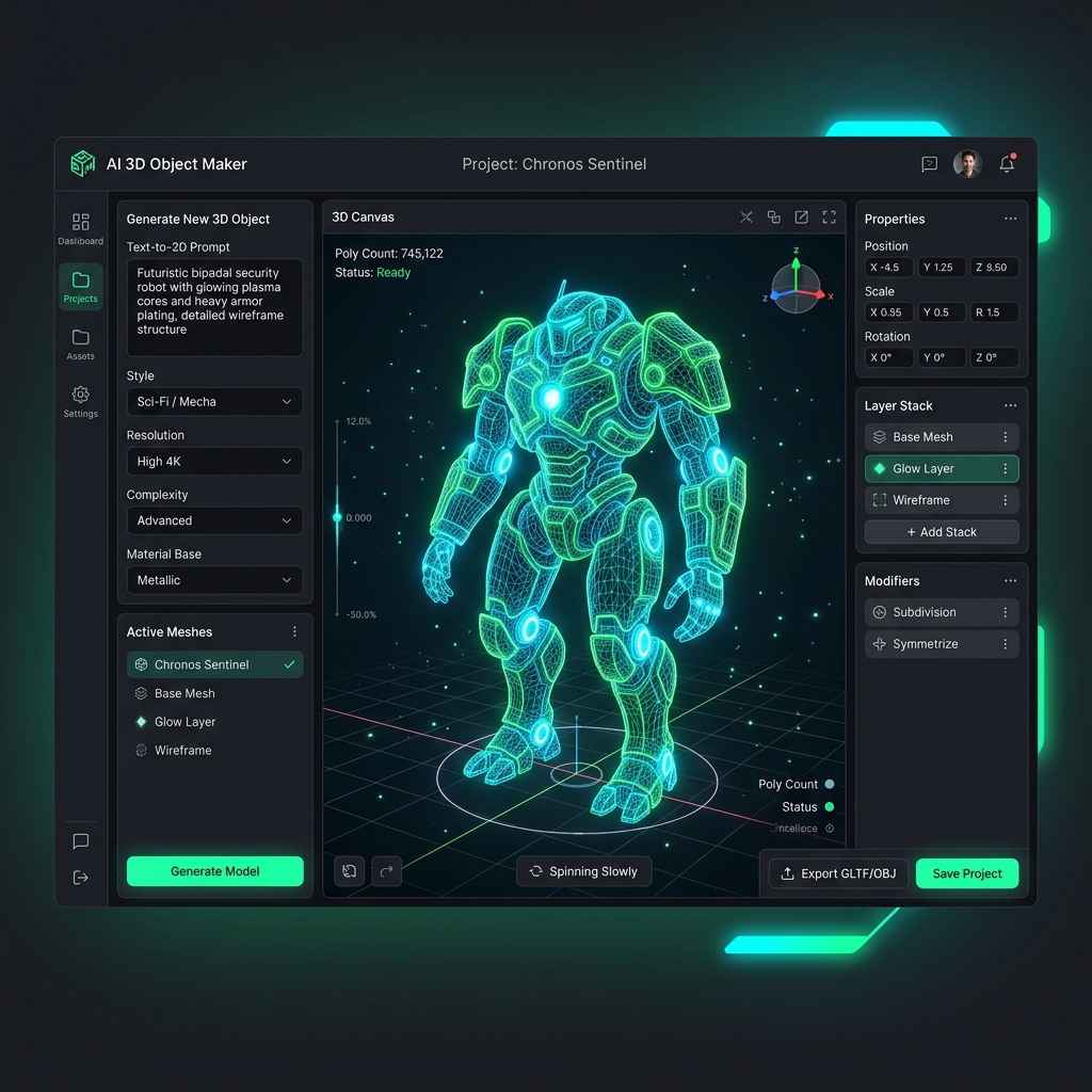 AI 3D Object Maker platform