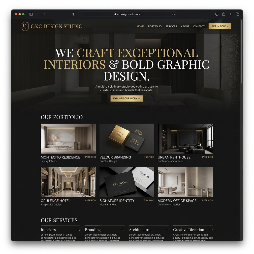 C&C Design Studio website